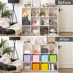 Rainbow Non-Woven Storage Cubes – Perfect for Organizing Toys & Books