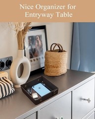 Faux Leather Valet Tray Organizer for Men – Catch-All Tray for Entryway Table…