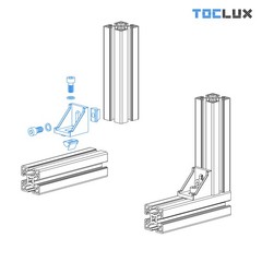 10 PCS Silver 3030 Aluminum Extrusion Corner Bracket Kit T Slot Rail Hardware