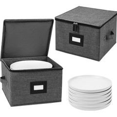 Stackable Plate Storage Containers Durable Zip Closure Multi-Purpose 2 Pack New
