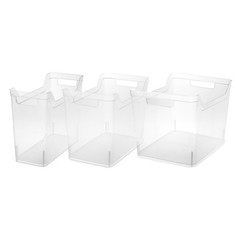 Sterilite Medium Shelf Bin Clear Plastic Organizer 6 Count