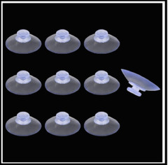 10 Pack 20mm Suction Cups for Glass Table Tops, Rubber Transparent Sucker Pads