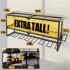 Power Tool Organizer Wall Mount with Side Hooks – 3 Tier Expandable Tool Rack…