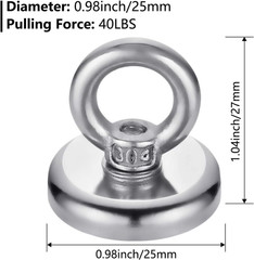 10 Pack Heavy Duty Magnets, Silver Strong Magnetic Hooks with Countersunk Hole E
