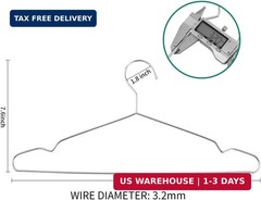 Metal Hangers Clothing Heavy Duty for Closet Stainless Steel Hanger 16.5in by WY