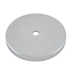 Heavy Duty Round Base Magnets 200lb Pull Chrome Plated 4.9in Diameter 2 Pack