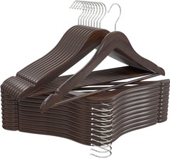 Wooden Hangers Pack of 20 & 80 Suit Hangers Premium Natural Finish Utopia Home