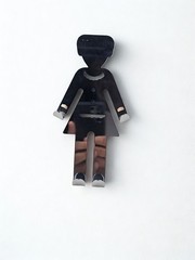 Vintage Chrome Figural Woman Silhouette Over-Door Hook Hanger