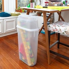 Rubbermaid Container Wrapping Paper Organizer W/ Top Ornament Storage, Clear
