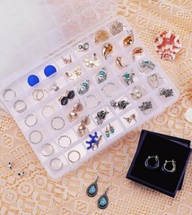 42 Grids Bead Organizer Box, 9.1×6.5×0.7 inch, Transparent Jewelry Organizer …