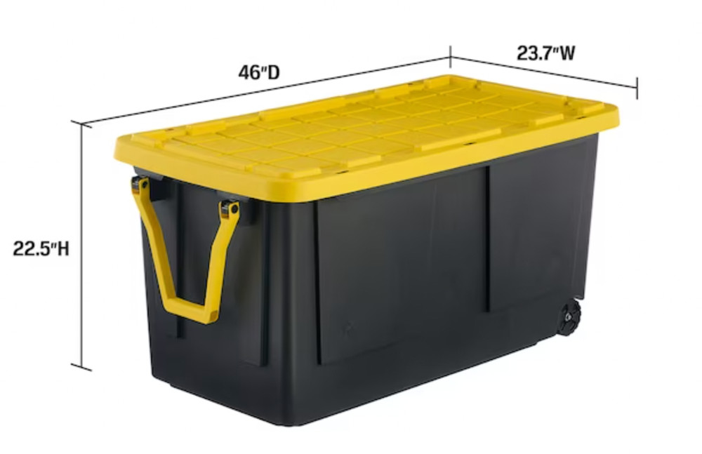 Project Commander X-large 75-Gallons (300-Quart) Black and Yellow Heavy Duty