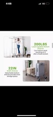 Hokeeper Double Clothing Garment Rack With Shelves 600lbs Capacity On Wheels