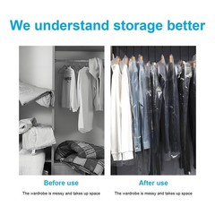 30 Pack Clear Garment Bags for Clothes, 35.4inch Clothes Covers Plastic Garme…