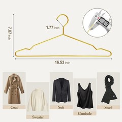 Metal Wire Clothes Hangers Bulk 30 Pack with Notches for Standard Size Coats,…