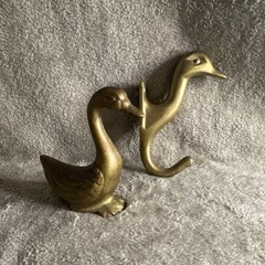 Duck Wall-Mounted Coat Hook Traditional Style Gold Metal Animal Theme