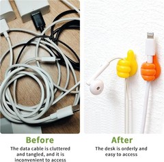 10 Pack Fun Self-Adhesive Silicone Thumb Wall Hooks and Cable Organizers