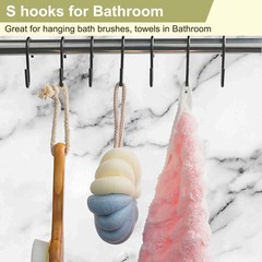 30 Pack Heavy Duty S Hooks for Hanging, Black S Shaped Hooks Hanging Hangers Pan