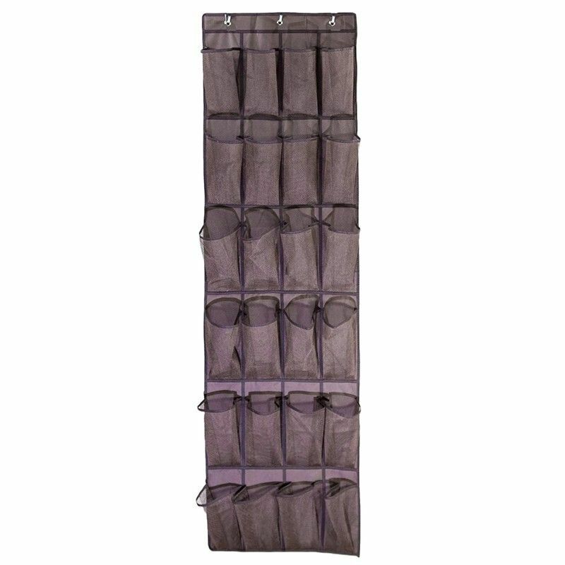 24 Pocket Shoe Door Hanging Organizer Storage Rack Bag Closet Holder Door