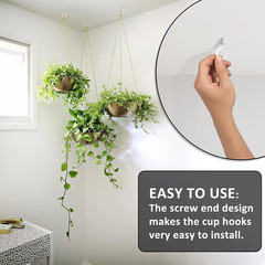 90 Pcs White Ceiling Hooks Kit 6 Sizes Vinyl Coated Screw-In Plant, Kitchen, Cup