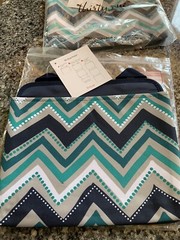 Thirty-One Storage Bin And Matching Pieces. 8 Piece Set. “DOTTY CHEVRON”. NEW.