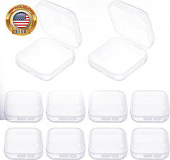 Ear Plug Cases, 10 Pcs Small Plastic Box, 1.8 Mm Thicken Transparent Storage Box