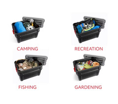 Rubbermaid 24 Gallon Action Packer Storage Bin Heavy Duty Lockable Black