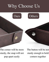 Faux Leather Valet Tray Organizer for Men – Catch-All Tray for Entryway Table…