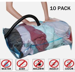 10 x Jumbo Vacuum Storage Bags Travel Space Saver Garment Seal Clothes Organizer