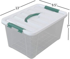 Stackable 14 Quart Clear Storage Bins with Lid & Handle – Multipurpose Container