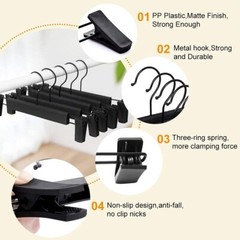 10-60 Pack Adjustable Clip Clothes Pants Hanger Trousers Skirt Dress Slack Rack
