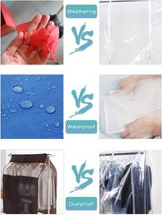 Clear Garment Rack Cover Dustproof Clothes Rack Cover with 2 Durable Zipper/C…