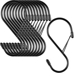 S Hooks for Hanging Plants, 4 Inch Large Heavy Duty S Hooks with Safety Buckle &