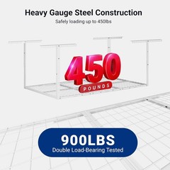 Overhead Garage Storage, 72″ x 36″, 450lbs Capacity, White