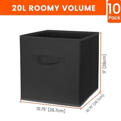 Storage Cubes, 11 Inch Clothes Storage Bins for 10 Pack – 11 inches Black