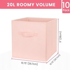 Storage Cubes- 11 Inch Cube Storage Bins for 10 Pack – 11 inches Pink