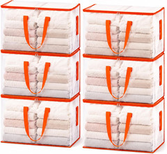 10-Pack Clear Moving Bags Heavy Duty Extra Large, Storage Totes with Reinforced