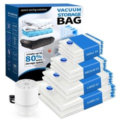 11 Pack Vacuum Storage Bags With Electric Pump 4 Sizes Space Saver For Clothes