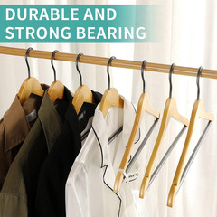 20 Pack Clear Wood Hangers 17.5 Inch – Premium Solid Maple Wood Coat Hangers wit
