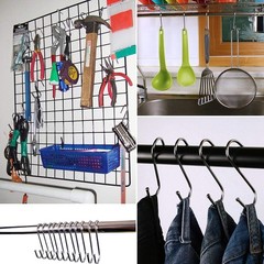 24 Pcs One-piece Molded Anti-Slip Hook, 3.9 Inch Metal S Shaped Hook Heavy Du…