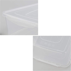 Set of 4 Clear 14 Quart Plastic Storage Bins with Lids and Latching Design