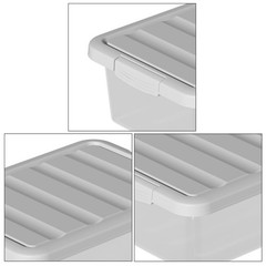 2 Pack 14 Quart Medium Storage Bins SeeThrough Organizing Box Latches
