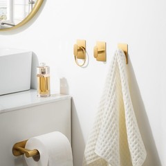 Adhesive Towel Hooks for Bathroom: 20LB Extra Strong Wall Hanger for Shower K…