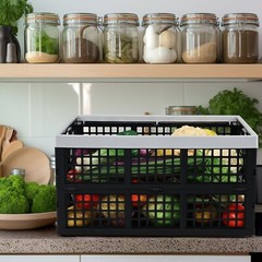 Idotry 42L Collapsible Storage Crates Plastic Folding Utility Milk Bins, 2Packs