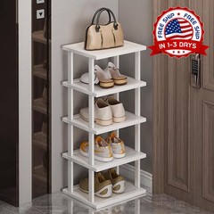 Zapatero vertical bambu 5 niveles organizador espacios pequenos entrada delgado
