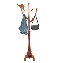 Tree-shaped Wooden Free Standing Clothes Rack Stand Walnut Color 180cm/70.87in