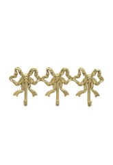 🎀 Cute BOW 3 Hook Wall Rack ~ 12”x5” One Piece ~ Gold Metal Hook 🎀