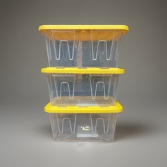 3x Project Source Teeny Commander X-small Clear Stackable Tote with Lid