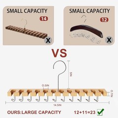 Belt Hanger for Closet Max 42 Belts, 2-In-1 Wall Mount Belt Organizer with 360°