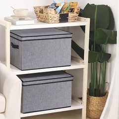 Fabric Storage Boxes 7.1 X 9.1 X 13 Inch Baskets For Shelves With Lids Wardrobe