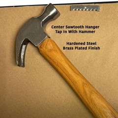 Premium Quality 1-3/4″ Brass Plates Nailess Sawtooth Hanger – 50 Pack